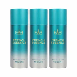 FRENCH ESSENCE Set Of 3 Long Lasting Triumph Deodorants Body Spray - 150ml Each-33