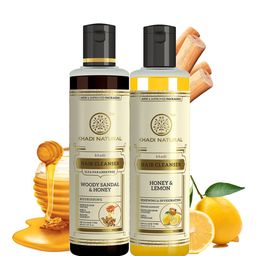 Khadi Natural Honey & Lemon + Woody Sandal & Honey Shampoo Combo - 420ml-27