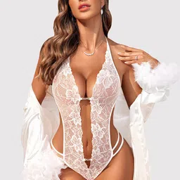 Xivir Self Design Halter Neck Baby Doll-image-68