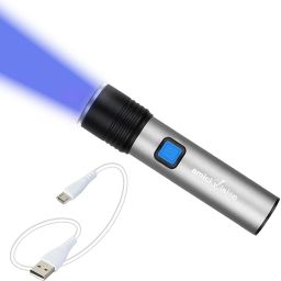 365nm UV Flashlight - Rechargeable Ultraviolet Black Light with 4-Modes Torch-3