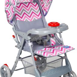 Baby Stroller for 0-3 Years with Feeding Tray| Rear Brakes and Quick Fold Pram-12