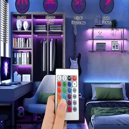XERGY 6Pcs Green & Blue Color Changing Flickering Steady String Lights image 3