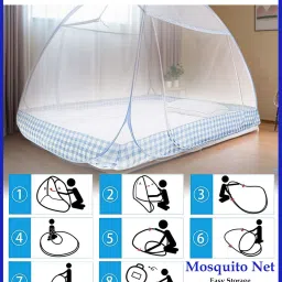 kiwon Nylon Adults Soft and Comfortable New Born Baby Bedding Set with Protective Mosquito Net and Pillow (0-6 Months) Mosquito Net image 5