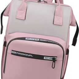 Diaper Bags For Mom And Dad Kids Travel Waterproof And Large Capacity- Grey Pink Backpack Diaper Bag-image-108