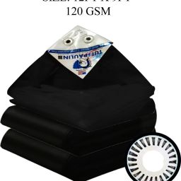 12FT X 9FT 120 GSM Black Tarpaulin Tent - For Truck body, Car, Bike, Grain Covers, Pond Liners-image-78