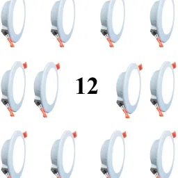 cosas EXCEL 10-Watts Round Led Panel Conceal Down Light White (PACK 12) Ceiling Light Ceiling Lamp image 4