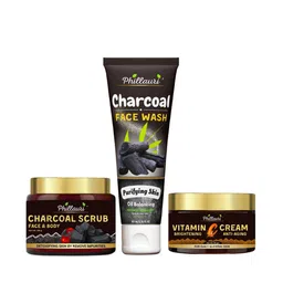 Phillauri Charcoal Face Wash Scrub Vitamin C Face Cream Skin & Body Kit-60ml+100gm+ 50gm-12