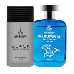 JOHN PHILLIPS Set Of 2 Blue Sportz 100 ml & Black Long Lasting Eau De Parfum 50 ml-picture-34