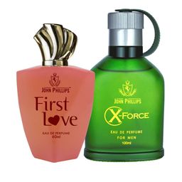 JOHN PHILLIPS Set Of 2 Eau De Parfum - Women First Love 60ml & Men X-Force 100ml-picture-39