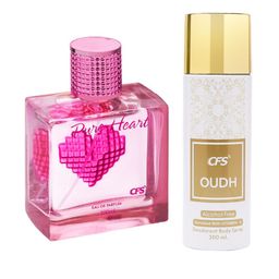 CFS Pure Heart & Oudh Set Of 2 EDP & Deodorant Body Spray - 300ml image 2