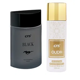 CFS Black & Oudh Set Of 2 EDP & Deodorant Body Spray - 300ml image 1