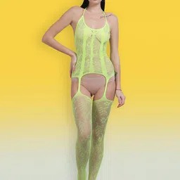 COLOR STYLE Women Self-Design Stretchable Stockings With Mask-image-87