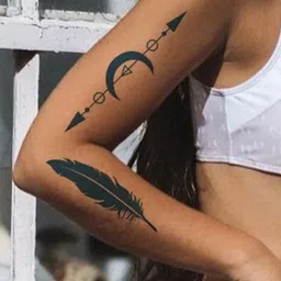 LICK Plant Base Semi Temporary Free Spirit Matte Finish Body Tattoo - Navy Blue-image-99