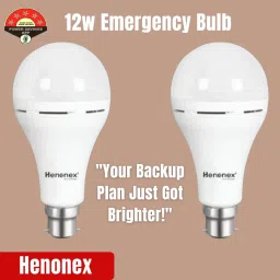 12W LED Inverter Backup Bulbs Emergency Pack of 2 Rechargeable Lights 4 hrs Bulb Emergency Light-picture-8