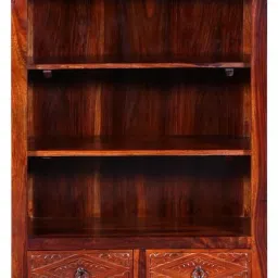 Solid Wood Semi-Open Book Shelf-3