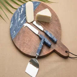 august collectives Round Brown Wooden Cheese Board-picture-6
