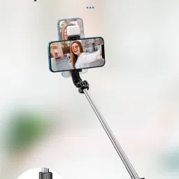 POZUB 3-in-1 Telescopic Tripod Remote Selfie Stick with LED Fill Light+Carry Bag Tripod, Monopod, Monopod Kit, Tripod Ball Head, Tripod Bracket, Tripod Clamp, Tripod Kit image 2