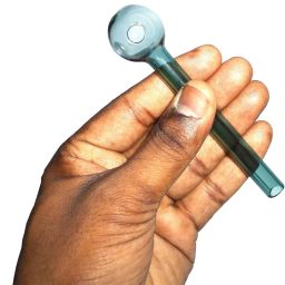 Glass Oil Burner Pipe 4 inch Green, (Green) -Pack of 1 Borosilicate Glass Inside Fitting Hookah Mouth Tip-image-71