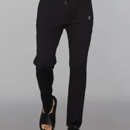 Ace Intellisoft Micro Modal Solid Lounge Men Solid Black Track Pants-picture-4