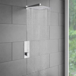 6x6 UltraSlim Stainless Steel Heavy Rain Shower Head with 12 inch Arm (Chrome) Fixed Mount-picture-13