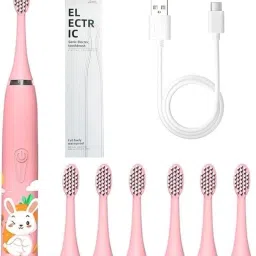 Smilebaby Electric Toothbrush Children From 3-12 years with 7 Brush 4 Modes Pink Electric Toothbrush-5