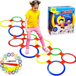 Hopscotch Kids Game - Multi-Colored Plastic Rings and Connectors Play Games-10