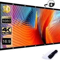 QUARSON 170 inch Projector Screen,4K 16:9 Portable Eyelet Premium Video Foldable screen Projector Screen (Width 376 cm x 212 cm Height)-image-71