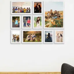 elegant arts and frames White Synthetic Wood Isabelle Set Of 10 Collage Photo Frames-picture-29