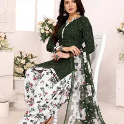 Unstitched Crepe Salwar Suit Material Printed-image-84