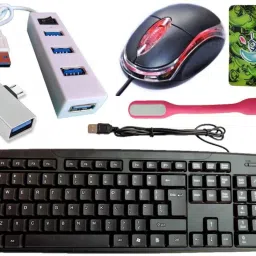 ANJO Wired Keyboard-Wired Mouse-Mouse Pad-USB Hub 2.0-2 in 1 OTG C & Micro Type-LED Combo Set-image-29