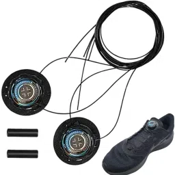 HASTHIP Rotating Automatic Buckle Shoes Laces,1.2m Black Lock Shoe Laces Tieless Shoe Lace-image-44