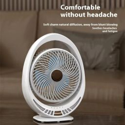 Sasimo Rechargeable 3600mAh Desk Fan, Portable USB-Powered Quiet Table Fan 5 Blade Cooling Mini Table Fan Portable_2025 USB Fan image 2