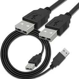 TechBlaze Power Cord 1.2 m 2.0 USB to USB Cable Sync Data Fast Charging Cable Type A Male to Male-5