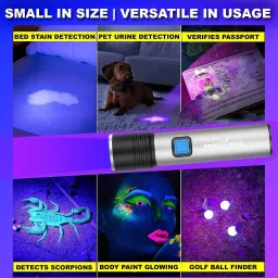 amicivision 365nm UV Flashlight - Rechargeable Ultraviolet Black Light with 4-Modes Torch image 5