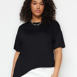 Trendyol Round Neck Drop Shoulder Top-image-61