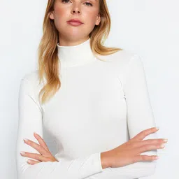 Trendyol Turtle Neck Ribbed Fitted Top-image-33
