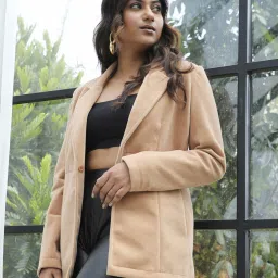 Women Solid Double Breasted Casual Blazer-image-39