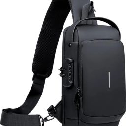 Black Men & Women Sling Bag Small Backpack Stylish Unisex Waterproof Anti-theft CrossBody Bag With Password-image-33