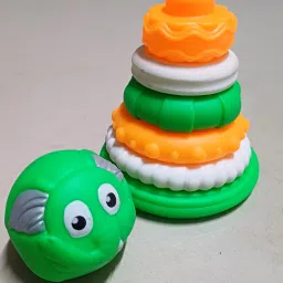 Toddlers for Indoor and Outdoor Kids Playing Toy-Green-Stacking RING-72-4