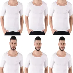 Pack of 6 Dollar Lehar Combed Cotton Men's White Vest Men Vest-image-36