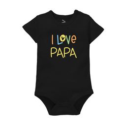 Zeezeezoo Infant Black I love papa Printed Cotton Bodysuit-image-44