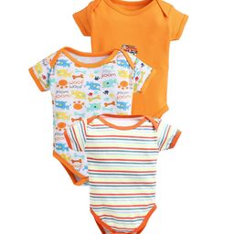 EIO Infants Pack Of 3 Printed Pure Cotton Bodysuit-image-21
