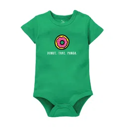 Zeezeezoo Infants Green Donut Take Panga Printed Cotton Bodysuit-image-87