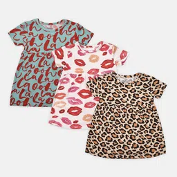 Softsens Girls Pack Of 3 Multicoloured Printed Bodysuit Dress-picture-24