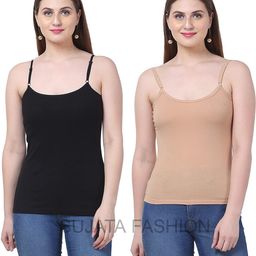 sajata Women Black, Beige Camisole-picture-30