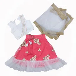 BAESD Girls Embroidered Thread Work Ready to Wear Lehenga & Blouse With Dupatta-image-70
