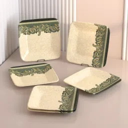 Bliss Sandy Shores Melamin Side Plates Set for Serving Snacks, 7 Inches Quarter Plate-11
