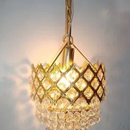 Crystal Gold polish metal 160mm chandelier hanging ceiling pendant jhoomer Chandelier Ceiling Lamp-image-15