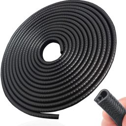 Black Car Door Edge Guards U Shape Edge Trim Rubber Strip (5m) Car Beading Roll For Door, Window-image-27