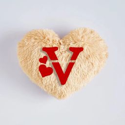 Heart Shape Alphabet Love CUshion Microfibre Alphanumeric Cushion Pack of 1-16